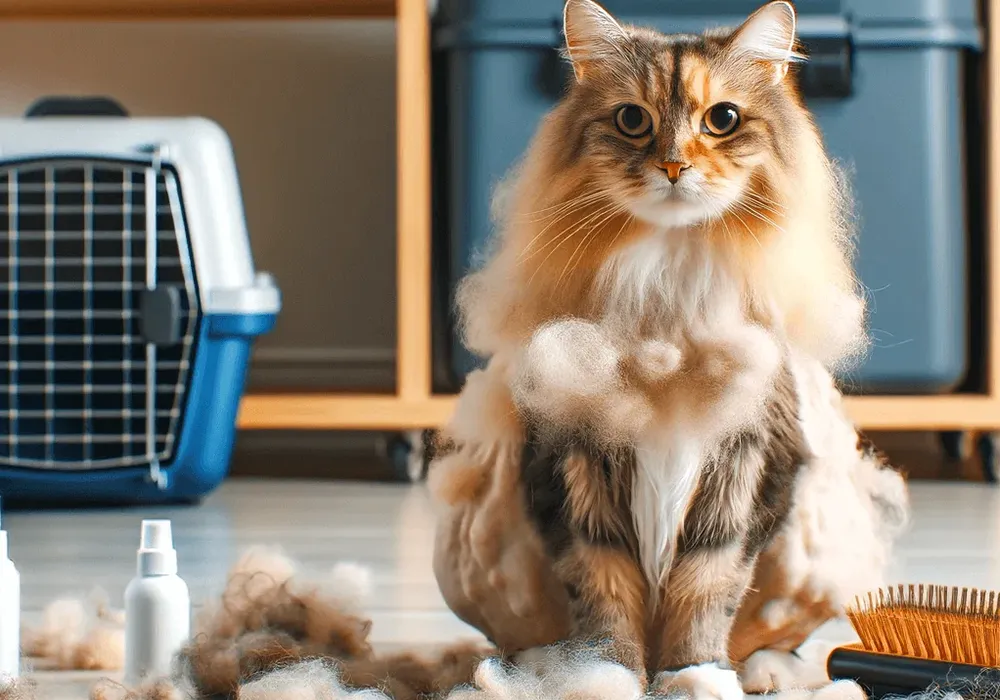 ریزش موی گربه