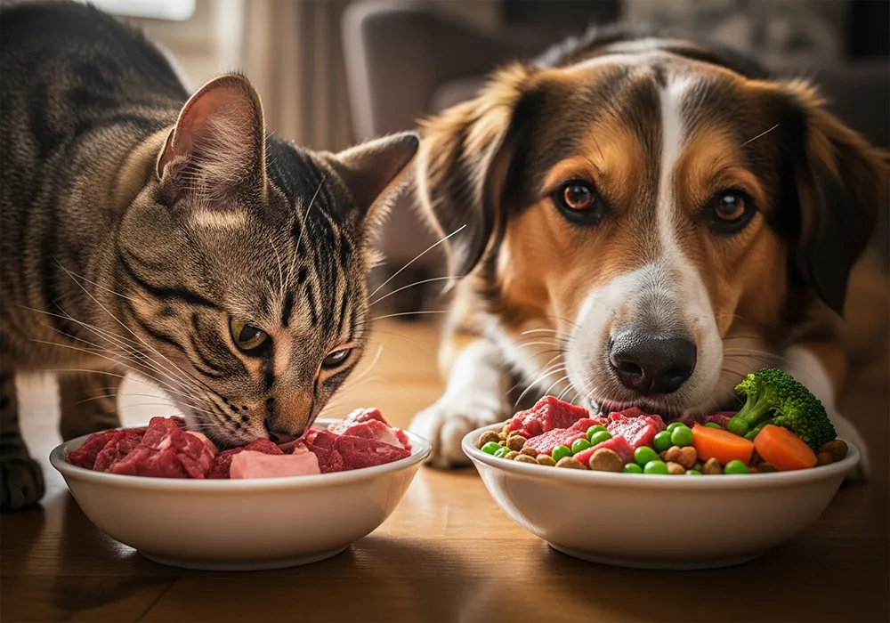 تعویض غذای سگ گربه