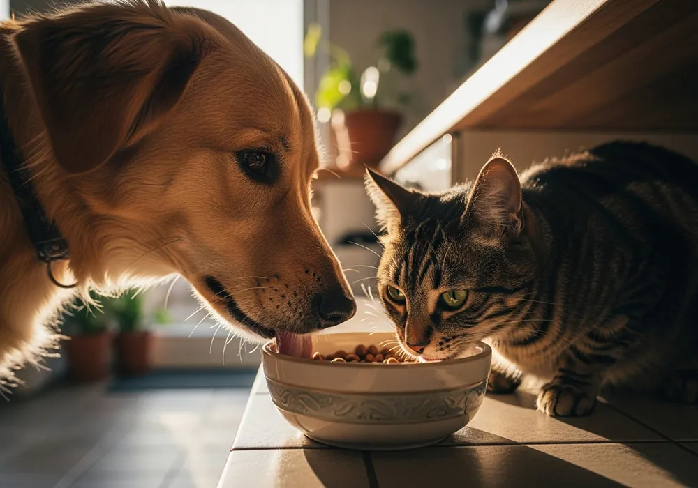 تعویض غذای سگ گربه